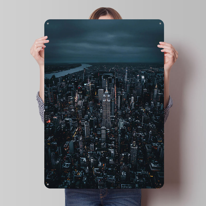 Retro Gaming York - New York City NYC Skyline Metal