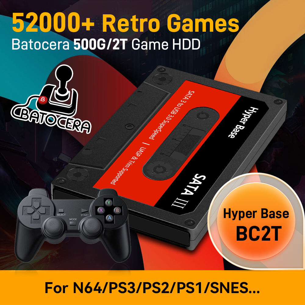 Retro Gaming Emulator - Batocera 500G/2T Emulator Game Hard Drive