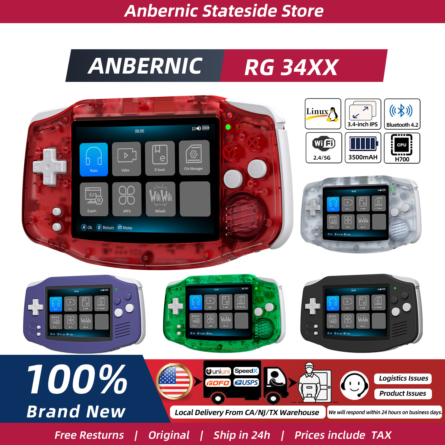 Retro Gaming Com - ANBERNIC RG34XX Retro Handheld Game Console