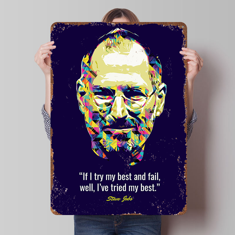 Retro Gaming Jobs - Steve Jobs Quotes Tinplate Poster Custom