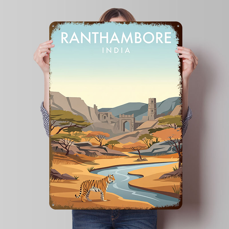 Retro Gaming India - Ranthambore India Poster Customized Vintage Metal