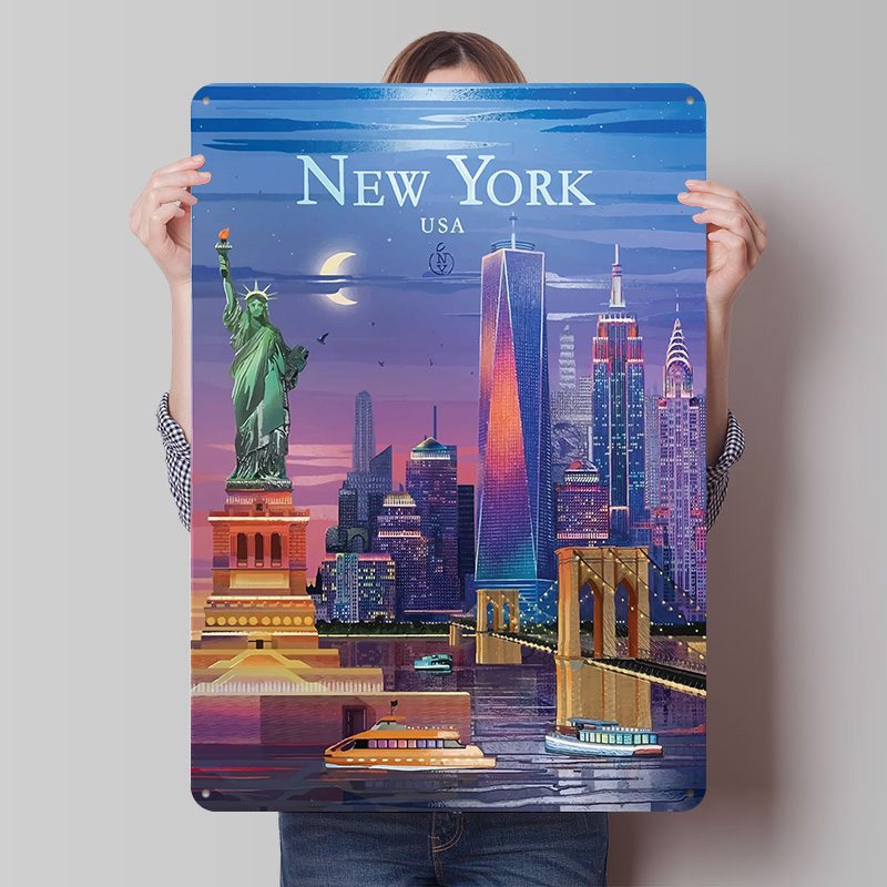 New York City Skyline Tin Post - Retro Gaming York review and price
