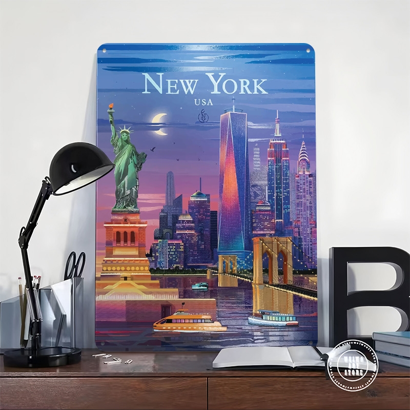 New York City Skyline Tin Post - Retro Gaming York review and price