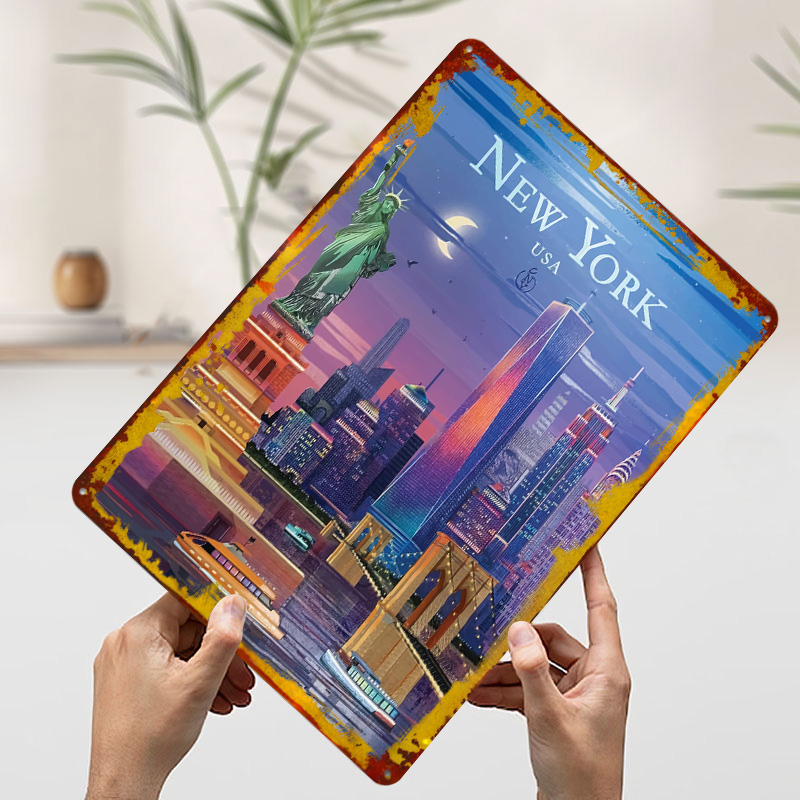 New York City Skyline Tin Post - Retro Gaming York review and price