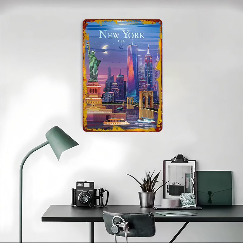 New York City Skyline Tin Post - Retro Gaming York review and price