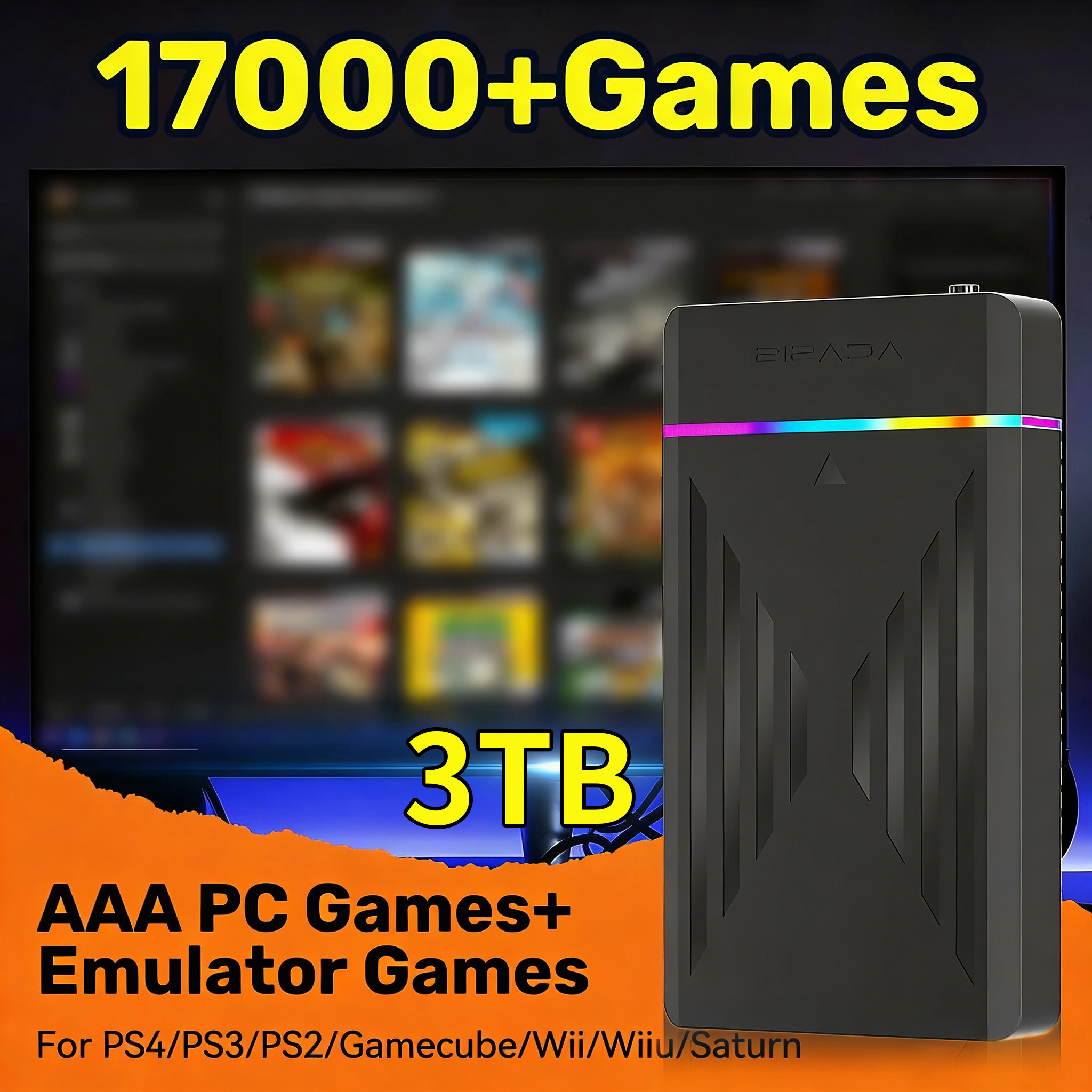 Portable 3TB Gaming HDD Video  - Retro Gaming Portable review and price
