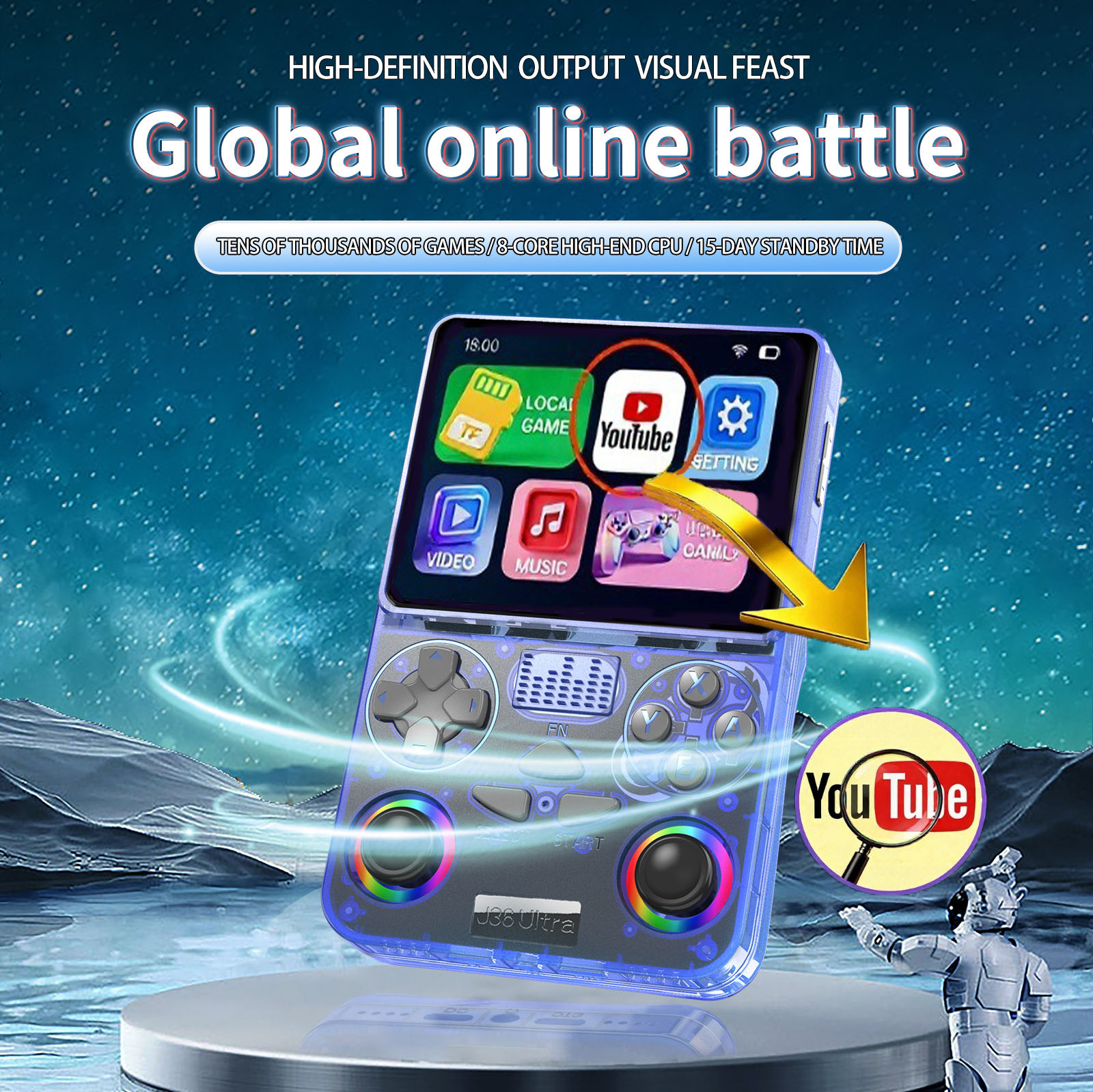 2026 J36 Ultra Global Battle P - Retro Gaming Handheld 2026 review and price