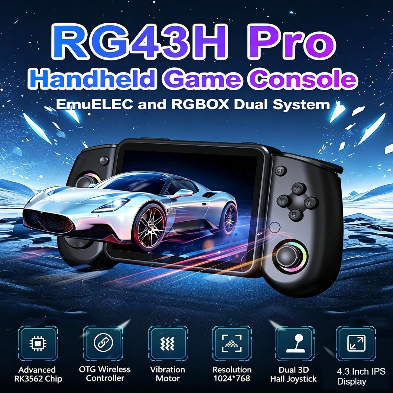 2026 New RG43H Pro Open Source - Retro Gaming Handheld 2026 review and price