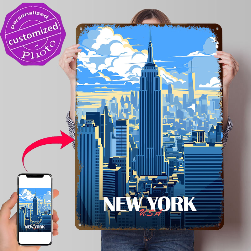 New York City Skyline Metal Po - Retro Gaming York review and price