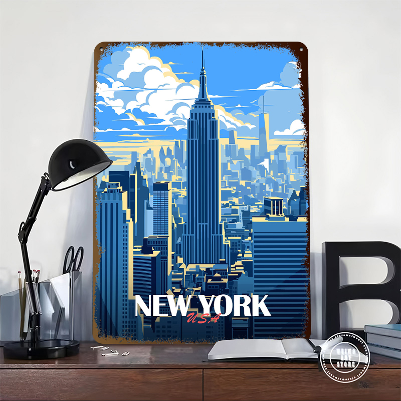 New York City Skyline Metal Po - Retro Gaming York review and price