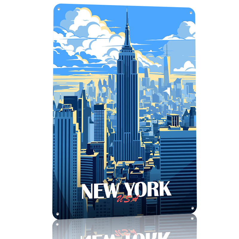 New York City Skyline Metal Po - Retro Gaming York review and price
