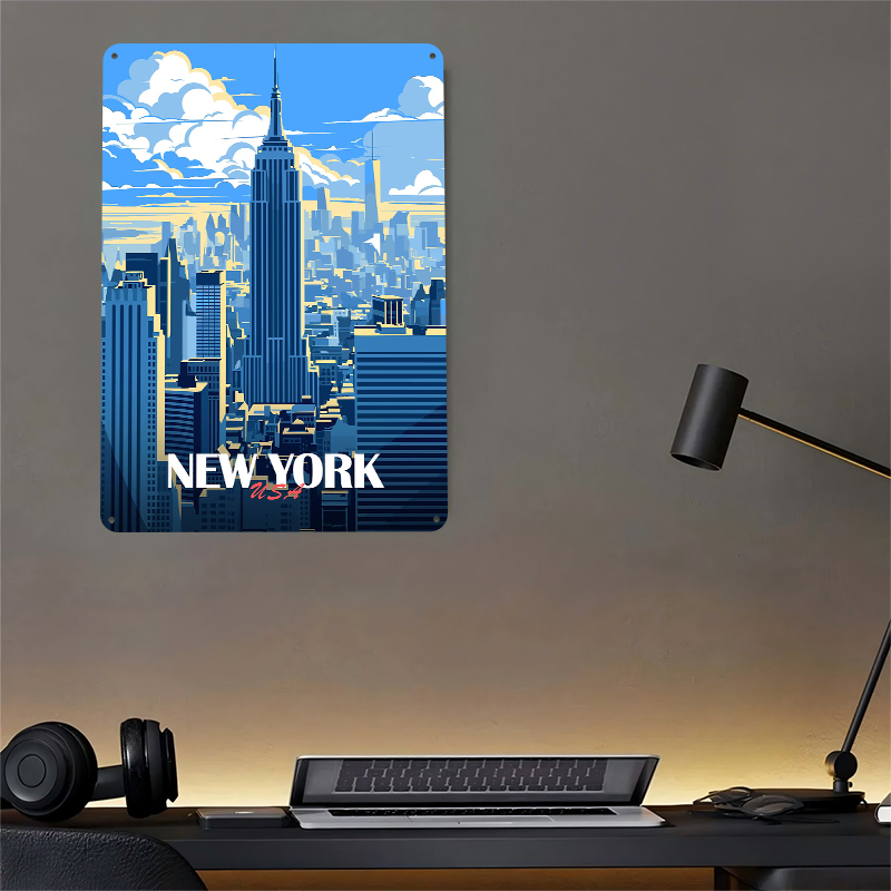 New York City Skyline Metal Po - Retro Gaming York review and price